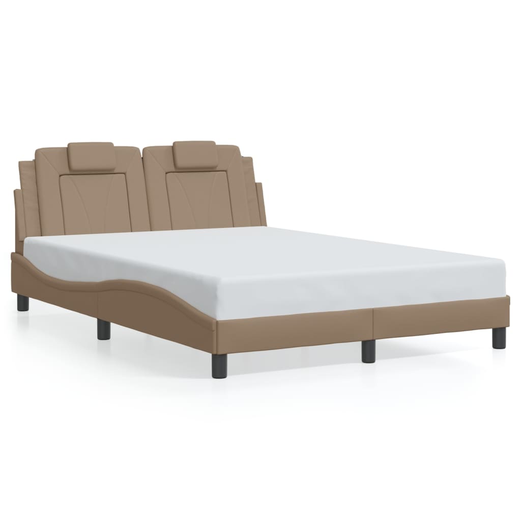 Bedframe "Viana" zonder matras kunstleer cappucinnokleurig 140x190 cm