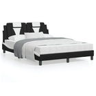 Bed frame "Viana" without mattress faux leather black and white 140x190 cm
