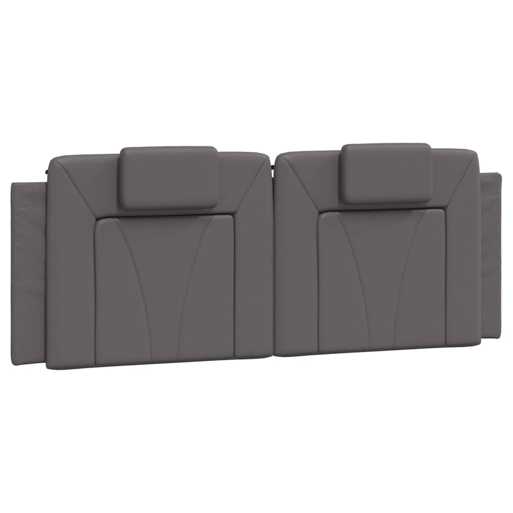 Bedframe met hoofdbord kunstleer grijs 140x200 cm