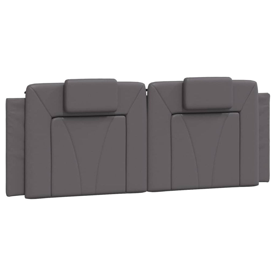 Bedframe met hoofdbord kunstleer grijs 140x200 cm