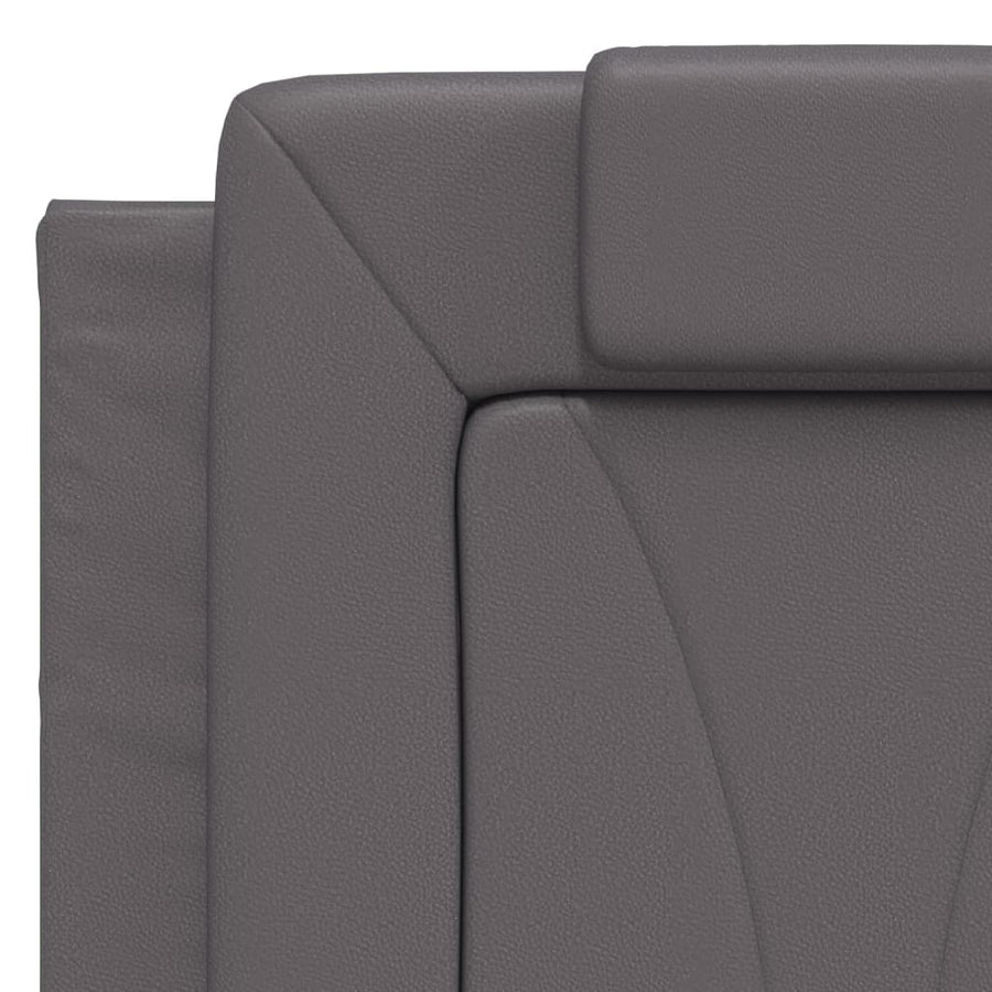 Bedframe met hoofdbord kunstleer grijs 140x200 cm