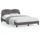 Bed frame "Viana" without mattress faux leather grey 140x200 cm