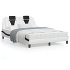 Bedframe kunstleer zwart wit 140x200 cm