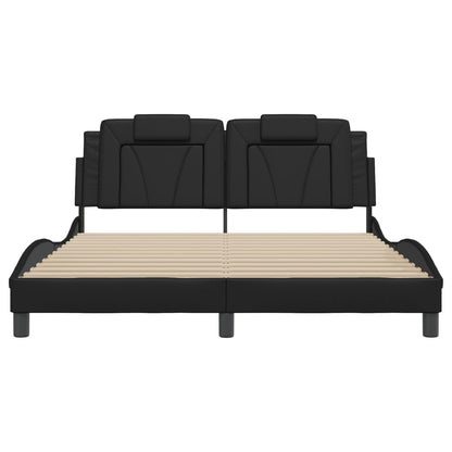 Bedframe met hoofdbord kunstleer zwart 160x200 cm