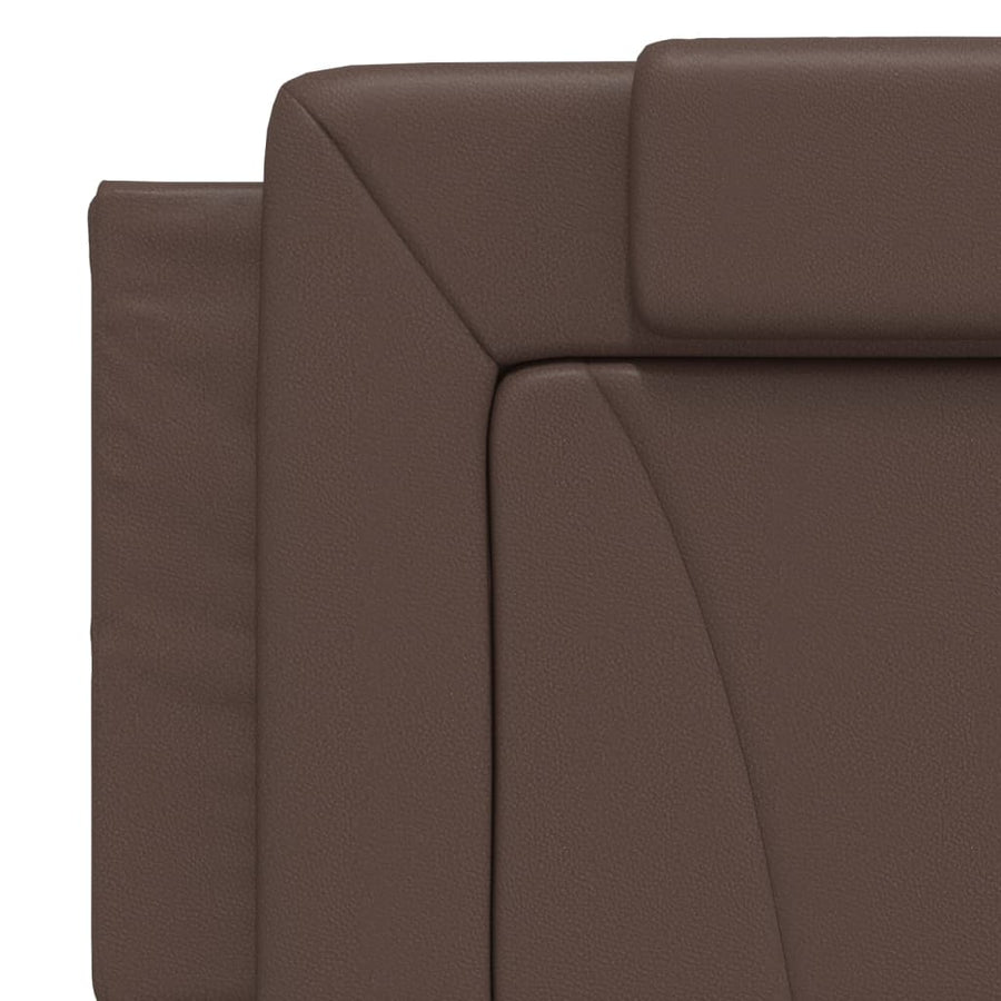 Bedframe met hoofdbord kunstleer bruin 160x200 cm