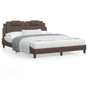 Bedframe 160x200 cm kunstleer bruin