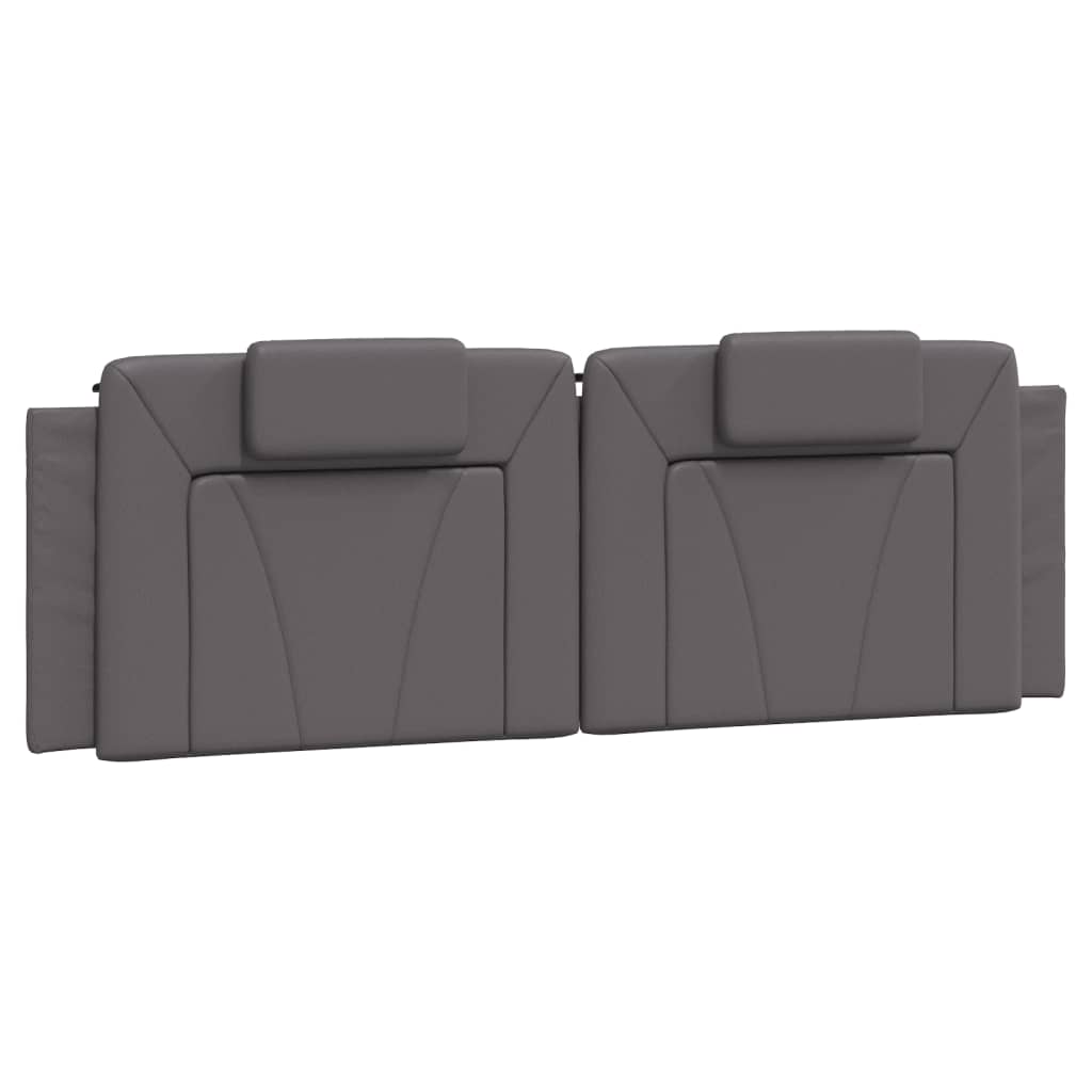Bedframe met hoofdbord kunstleer grijs 160x200 cm