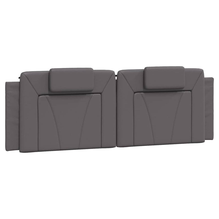 Bedframe met hoofdbord kunstleer grijs 160x200 cm