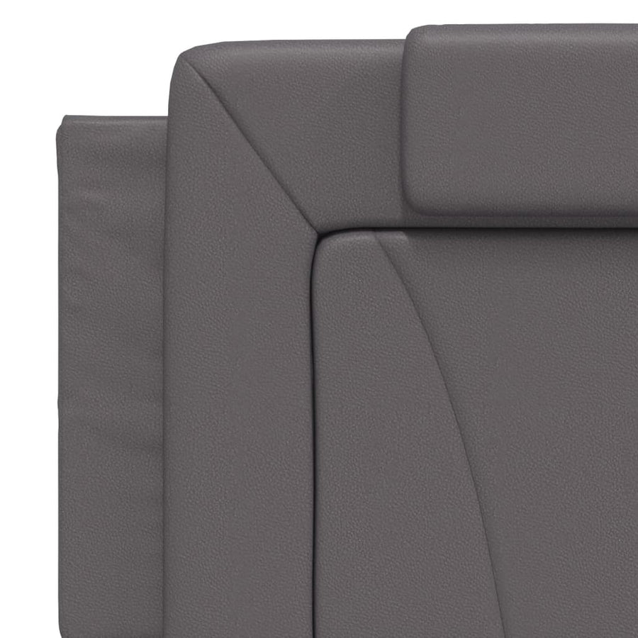 Bedframe met hoofdbord kunstleer grijs 160x200 cm