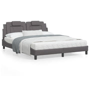 Bedframe 160x200 cm kunstleer grijs