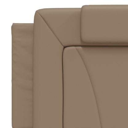 Bedframe met hoofdbord kunstleer cappuccinokleurig 160x200 cm