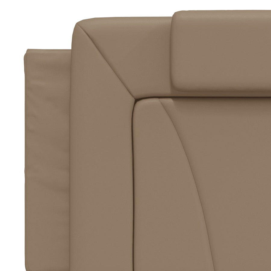 Bedframe met hoofdbord kunstleer cappuccinokleurig 160x200 cm