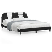 Bedframe 160x200 cm kunstleer zwart wit