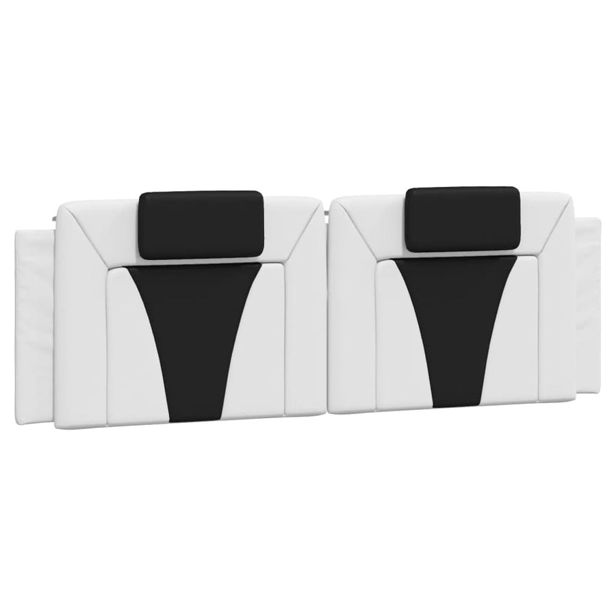 Bedframe Met Hoofdbord Kunstleer En 160 x 200 cm Wit en zwart
