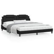 Bed frame "Viana" without mattress artificial leather black 180x200 cm