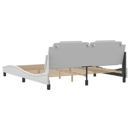 Bedframe met hoofdbord kunstleer wit 180x200 cm