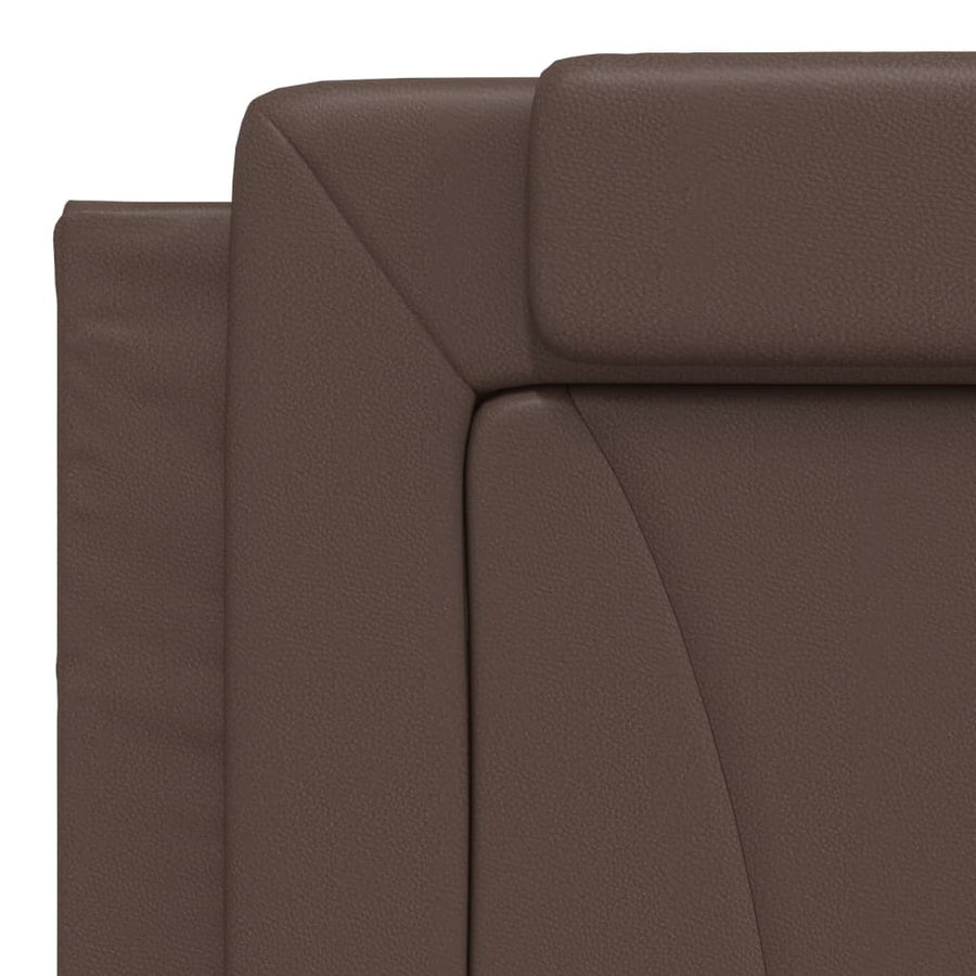 Bedframe met hoofdbord kunstleer bruin 180x200 cm