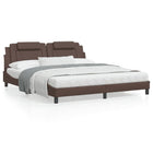 Bedframe 180x200 cm kunstleer bruin