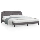 Bed frame "Viana" without mattress faux leather grey 180x200 cm