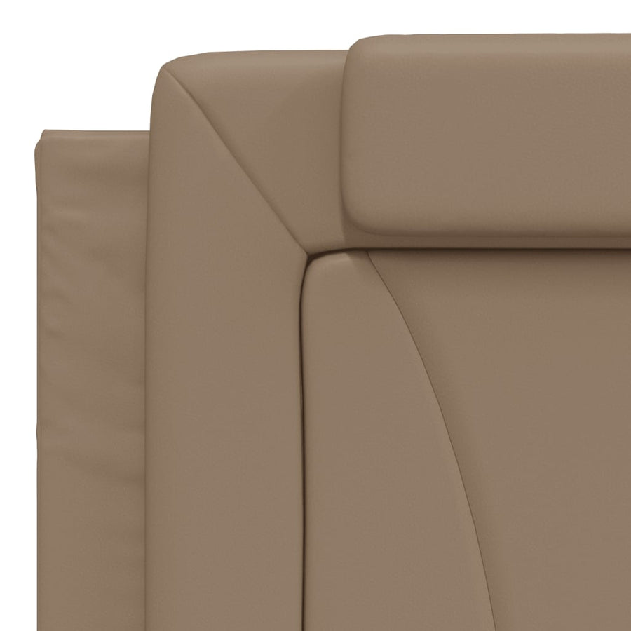 Bedframe met hoofdbord kunstleer cappuccinokleurig 180x200 cm
