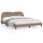 Bed frame "Viana" without mattress faux leather cappuccino color 180x200 cm