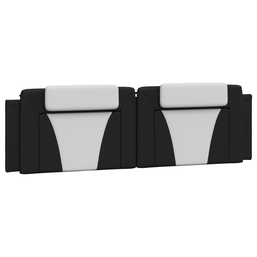 Bedframe met hoofdbord kunstleer zwart en wit 180x200 cm