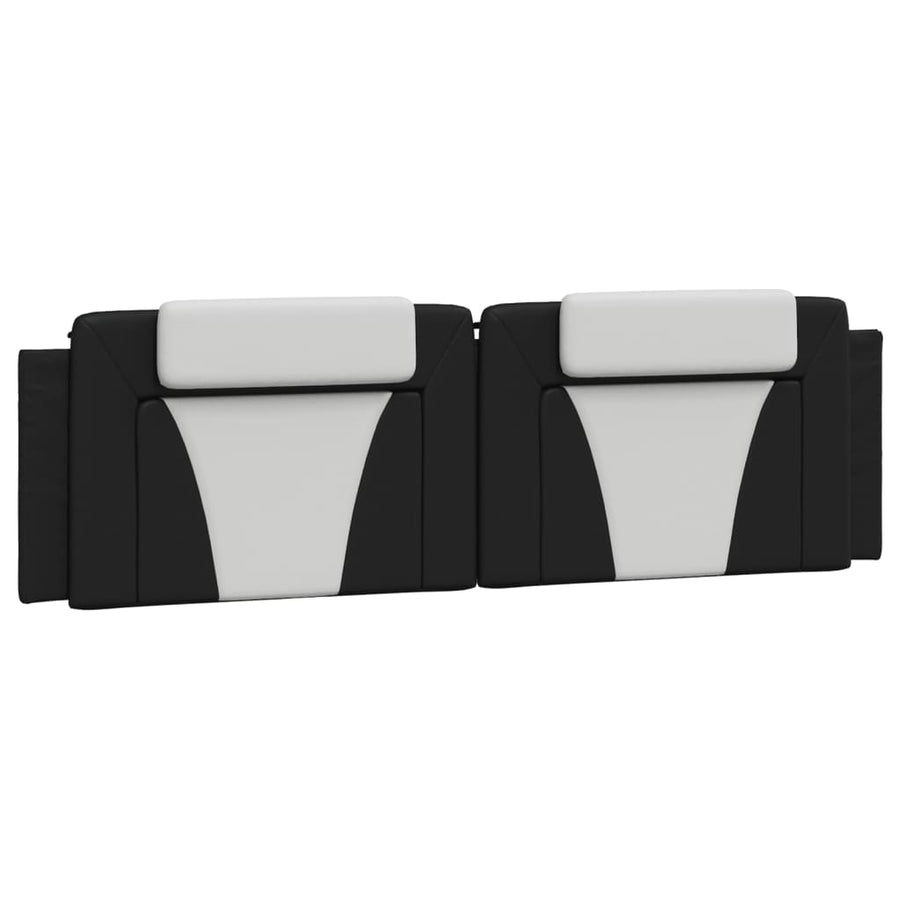 Bedframe met hoofdbord kunstleer zwart en wit 180x200 cm
