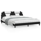 Bed frame "Viana" without mattress artificial leather black and white 180x200 cm