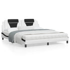 Bed frame "Viana" without mattress, faux leather, white and black, 180x200 cm