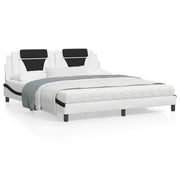 Bedframe 180x200 cm kunstleer wit zwart