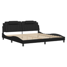 Bedframe Met Hoofdeinde Kunstleer Zwart 200X200 Cm