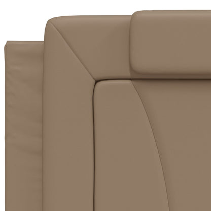 Bedframe "Viana" zonder matras kunstleer cappuccinokleurig 200x200 cm