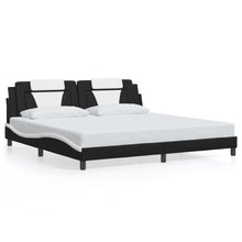 Bedframe Met Hoofdbord Kunstleer 200 x 200 cm Zwart en wit