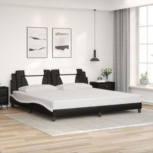 Bedframe Met Hoofdbord Kunstleer 200 x 200 cm Zwart en wit