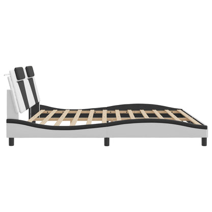Bedframe "Viana" zonder matras kunstleer wit en zwart 200x200 cm