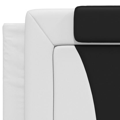 Bedframe "Viana" zonder matras kunstleer wit en zwart 200x200 cm