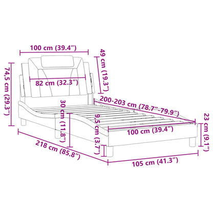 Bedframe "Viana" zonder matras kunstleer zwart 100x203 cm