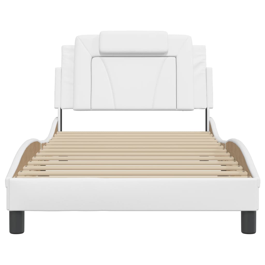 Bedframe "Viana" zonder matras kunstleer wit 100x203 cm