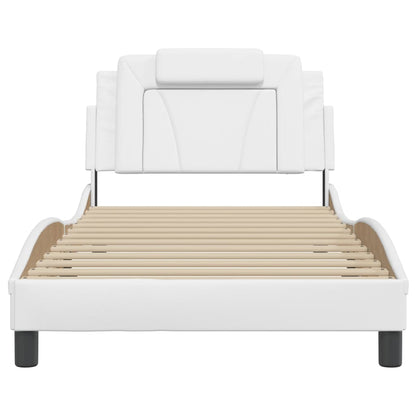 Bedframe "Viana" zonder matras kunstleer wit 100x203 cm