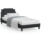 Bed frame without mattress "Zadar" faux leather black 80x200 cm