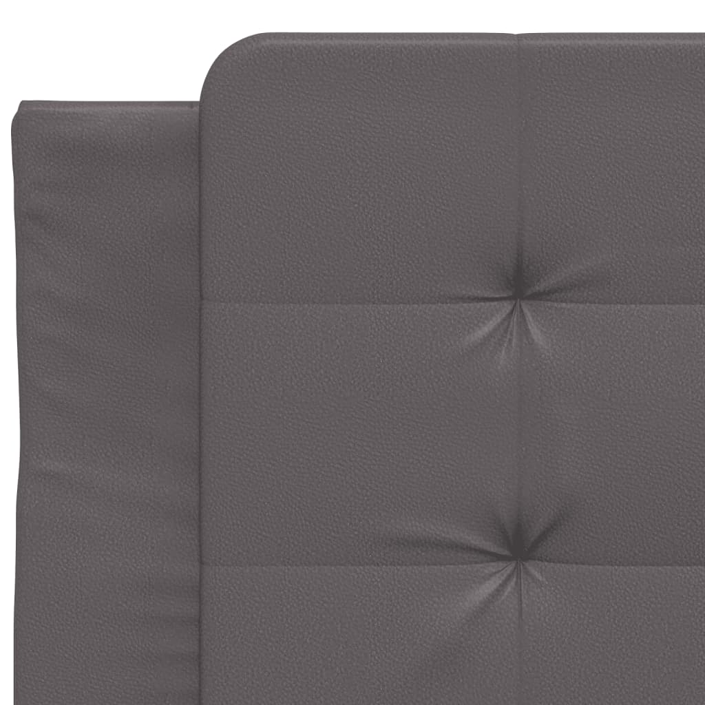 Bedframe met hoofdbord kunstleer grijs 80x200 cm