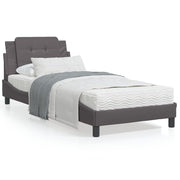 Bedframe kunstleer grijs 80x200 cm