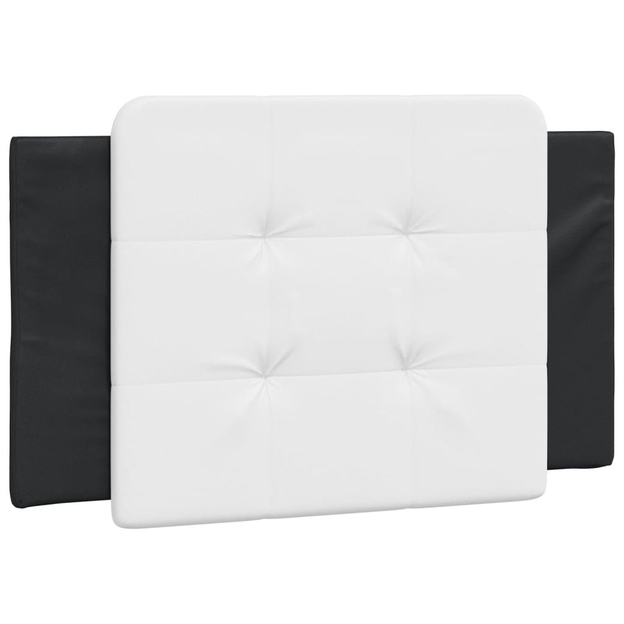 Bedframe met hoofdbord kunstleer zwart en wit 80x200 cm
