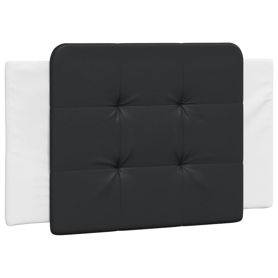 Bedframe met hoofdbord kunstleer wit en zwart 80x200 cm