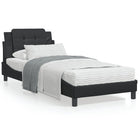 Bed frame without mattress "Zadar" faux leather black 90x190 cm