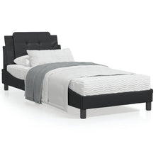 Bedframe met hoofdbord kunstleer zwart 90x190 cm