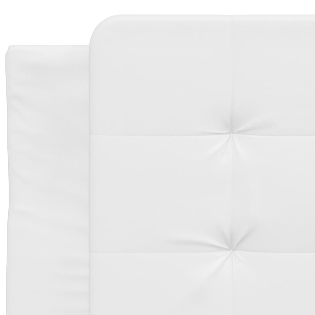 Bedframe met hoofdbord kunstleer wit 90x190 cm