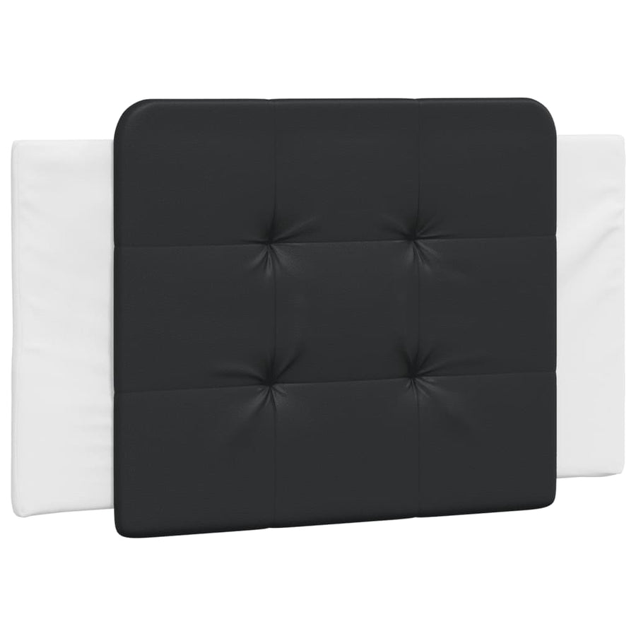 Bedframe met hoofdbord kunstleer zwart en wit 90x190 cm