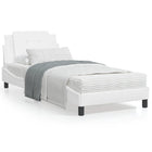 Bed frame without mattress "Zadar" faux leather white 90x200 cm