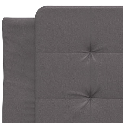 Bedframe met hoofdbord kunstleer grijs 90x200 cm